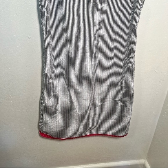 Heyton Sleeveless Shift Dress White Blue Seersucker - Picture 8 of 11